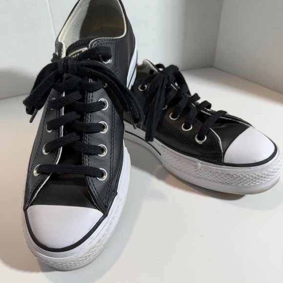 Converse Chuck Taylor All Star Lift Platform Leather Sneakers - Picture 1 of 7